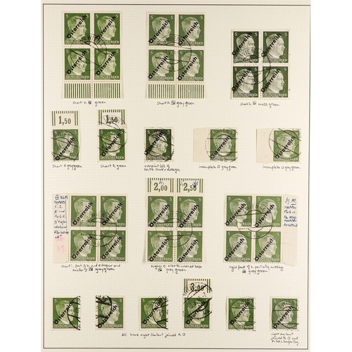 401 - 1945-46 SPECIALISED COLLECTION of the 1945 overprinted stamps includes fancy cancels, varieties that... 