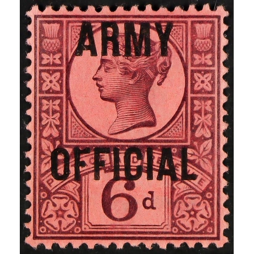 1474 - ARMY OFFICIAL 1901 6d purple / rose-red with overprint variety 'notch in top horizontal stroke of fi... 