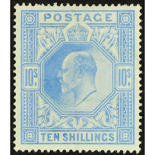 1508 - 1902-10 10s ultramarine De La Rue printing, SG 265, mint part OG. Fresh, cat £1000. Lot 1508 [c]