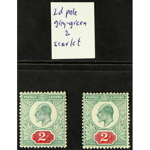 1509 - 1902-10 2d value, group of 4 fine mint examples, SG 226, 228 (2) & 229, two identified on Stanley Gi... 