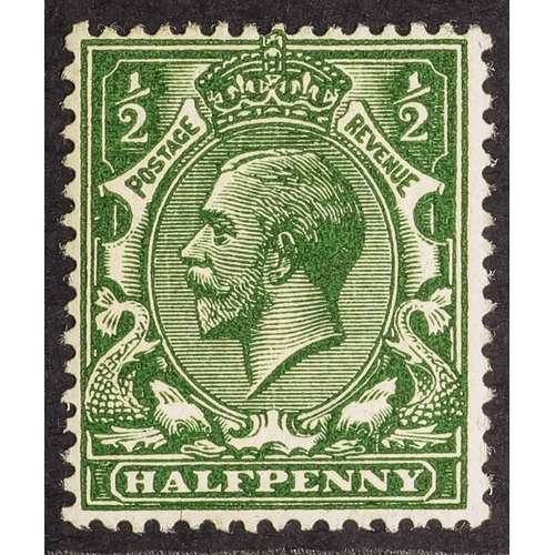 1529 - 1912-24 ½d deep myrtle-green Wmk Cypher, Spec N14(16), mint lightly hinged, large part OG with David... 