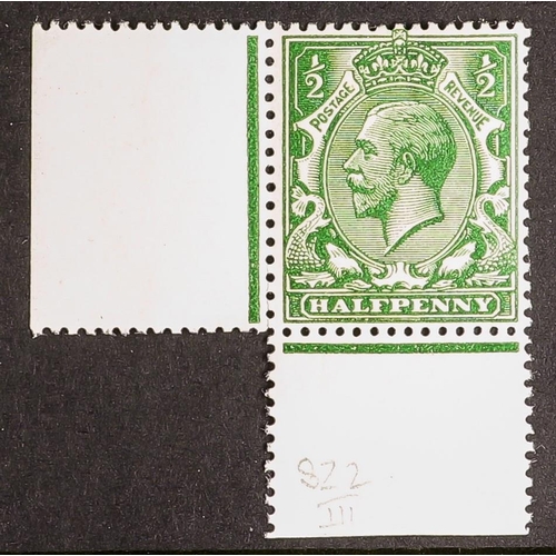 1530 - 1912-24 ½d deep cobalt-green Wmk Cypher, Spec N14(18), never hinged mint with light wrinkle. David B... 