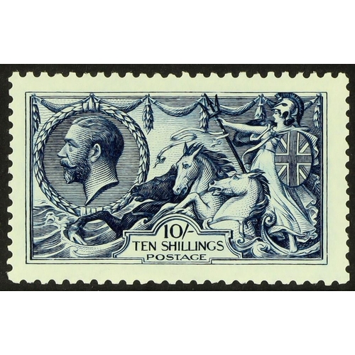 1547 - 1913 10s indigo-blue Seahorse, SG 402, never hinged mint. Cat. £1500. Lot 1547 [a]