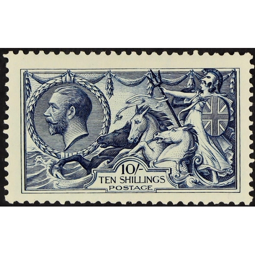 1549 - 1913 10s indigo-blue Waterlow Seahorse, SG 402, mint large part OG. Fresh, cat £850. Lot 1549 [a]