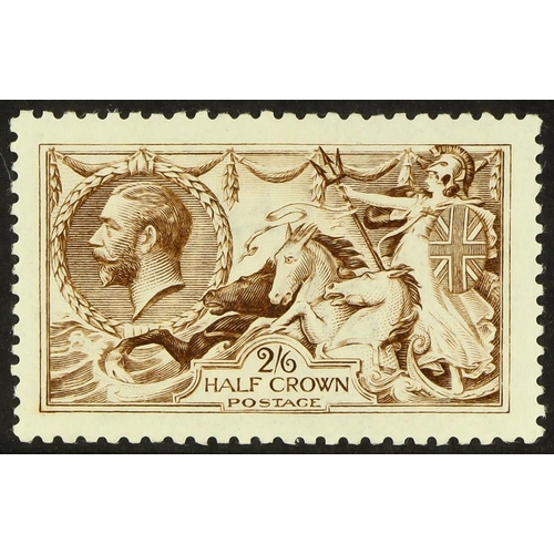 1554 - 1914 2s.6d yellow-brown Seahorse, SG 406, never hinged mint. Cat. £550 Lot 1554 [a]