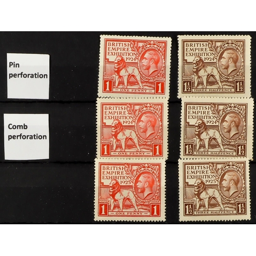 1566 - 1924-35 COMMEMORATIVES with both Wembley sets, PUC incl. inverted and sideways (less 2½d), 1935 Jubi... 