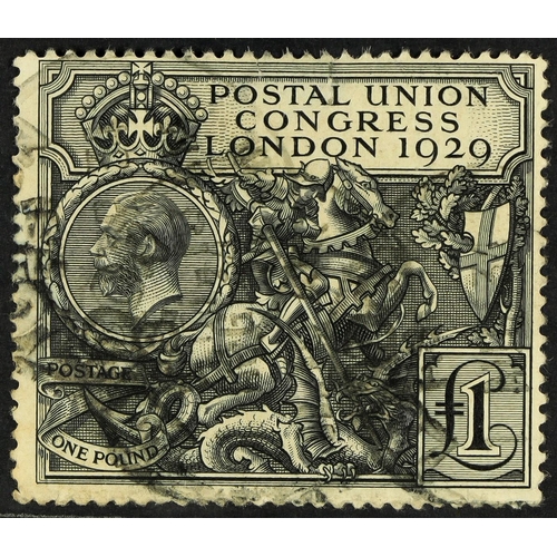 1567 - 1929 £1 black PUC, SG 438, used, small repaired tear & thin. Lot 1567 [c]