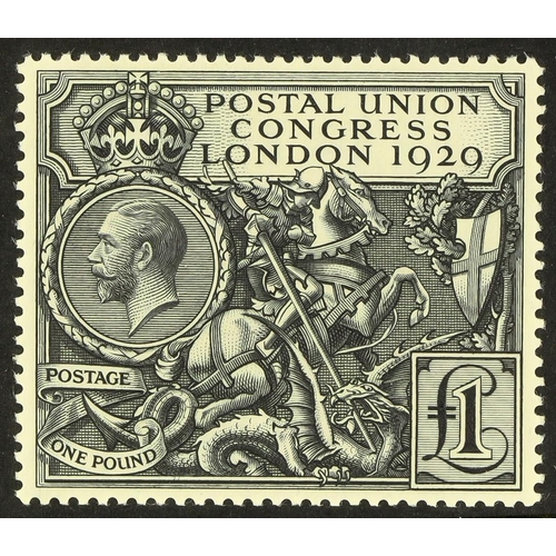 1569 - 1929 £1 black PUC, SG 438, never hinged mint, lightly toned gum. Cat. £1100 Lot 1569 [a]