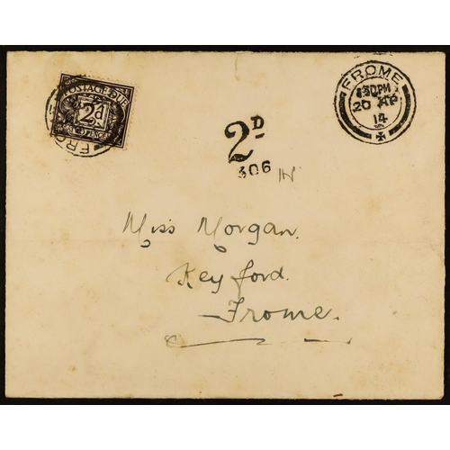 1577 - POSTAGE DUES RARE FIRST DAY COVER 1914 (20 Apr) locally addressed unpaid cover bearing Postage Due 1... 