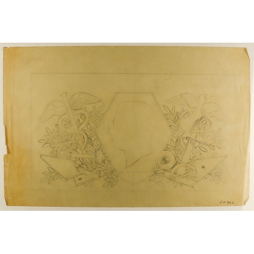 1582 - 1946 PEACE ISSUE - ARTWORK BY EDMUND DULAC. 7 items of artists tracing paper endorsed between 