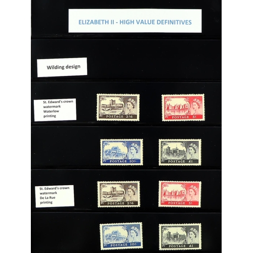 1594 - 1952-70 a basically complete never hinged mint collection, with all Wilding and Castle sets, inverte... 