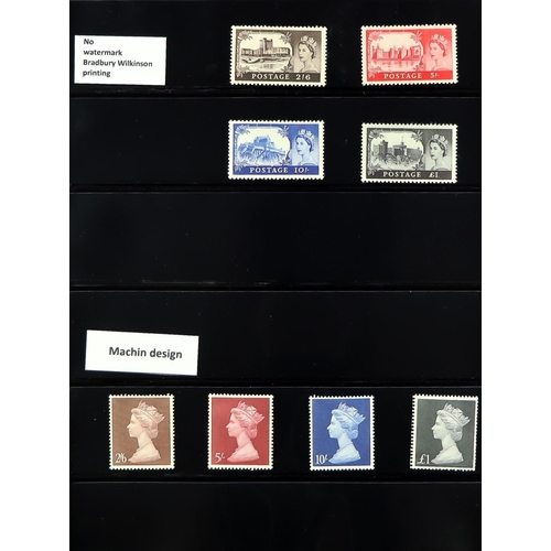 1594 - 1952-70 a basically complete never hinged mint collection, with all Wilding and Castle sets, inverte... 