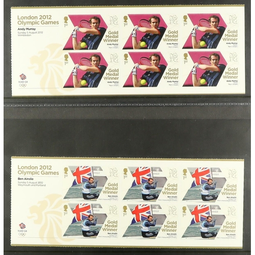 1660 - 2012 Olympic Games Gold Medal Winners complete collection of panes of 6 and Paralympic Games Gold Me... 