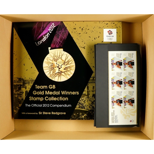 1661 - 2012 OLYMPIC SHEETLET SET. Comes with 'Gold Medal Winners' book in slipcase. Face value £217 Lot 166... 