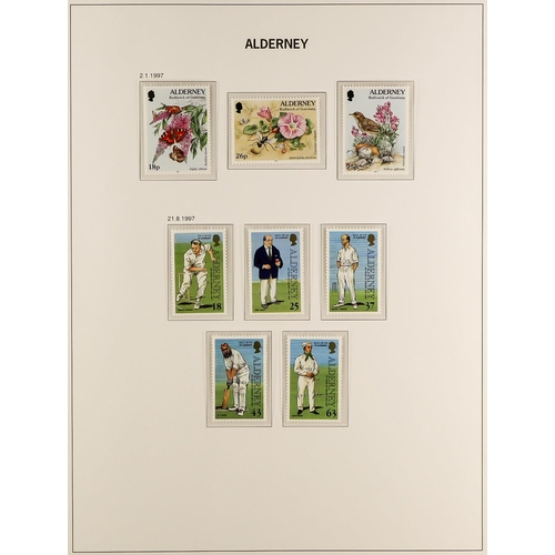 1705 - 1995-1998 NEVER HINGED MINT ASSEMBLY includes Alderney collection in album, Guernsey 1990-91 & 1993-... 