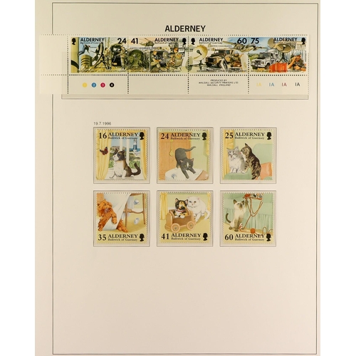 1705 - 1995-1998 NEVER HINGED MINT ASSEMBLY includes Alderney collection in album, Guernsey 1990-91 & 1993-... 