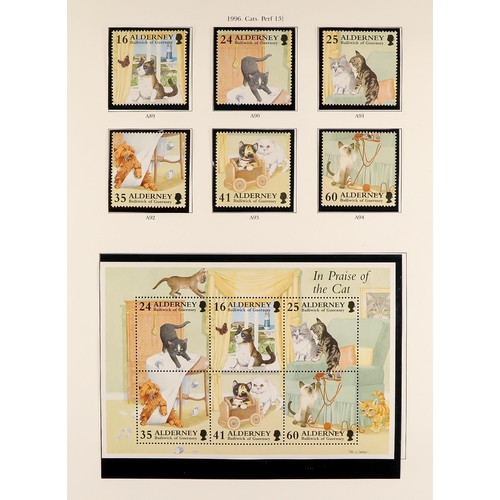 1706 - ALDERNEY 1983 - 2018 COLLECTION. Beautiful and near complete in two binders. Includes stamp sets, mi... 