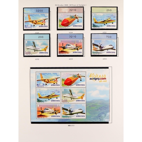 1706 - ALDERNEY 1983 - 2018 COLLECTION. Beautiful and near complete in two binders. Includes stamp sets, mi... 