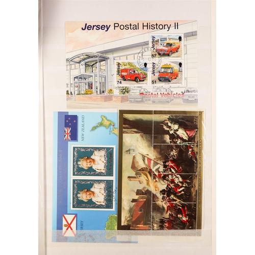 1708 - BOX with 1940's - 2010's, I.O.M., JERSEY & GUERNSEY collections in three albums, also on stock book ... 