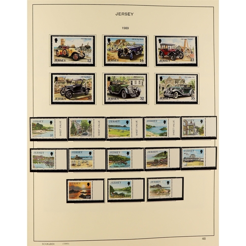 1708 - BOX with 1940's - 2010's, I.O.M., JERSEY & GUERNSEY collections in three albums, also on stock book ... 