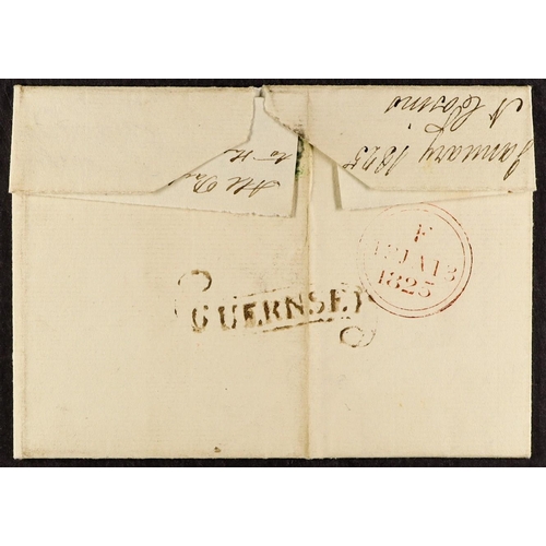 1709 - GUERNSEY 1825 / (Jan) a wrapper + part letter to London with good 