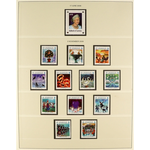 1710 - GUERNSEY 1969 - 2010 COMPLETE COLLECTION of never hinged mint stamps & miniature sheets in 4 Lindner... 