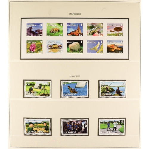 1710 - GUERNSEY 1969 - 2010 COMPLETE COLLECTION of never hinged mint stamps & miniature sheets in 4 Lindner... 