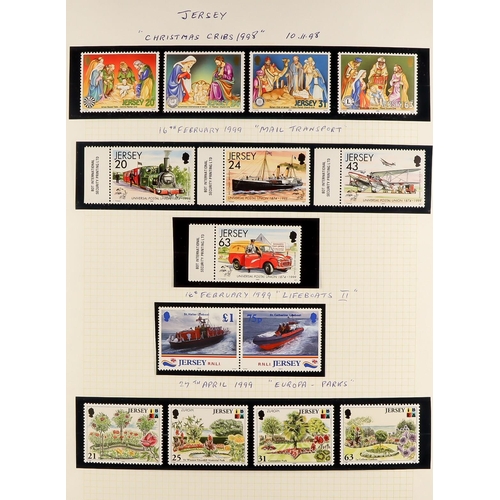 1713 - GUERNSEY, JERSEY, ALDERNEY & ISLE OF MAN 1995-2000 COMPREHENSIVE NEVER HINGED MINT COLLECTION in an ... 