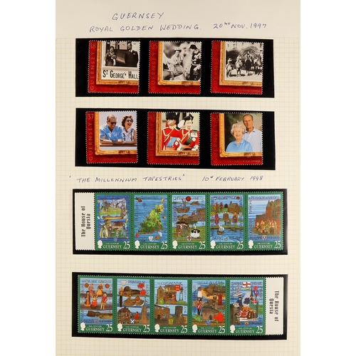 1713 - GUERNSEY, JERSEY, ALDERNEY & ISLE OF MAN 1995-2000 COMPREHENSIVE NEVER HINGED MINT COLLECTION in an ... 