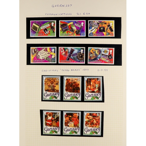 1713 - GUERNSEY, JERSEY, ALDERNEY & ISLE OF MAN 1995-2000 COMPREHENSIVE NEVER HINGED MINT COLLECTION in an ... 