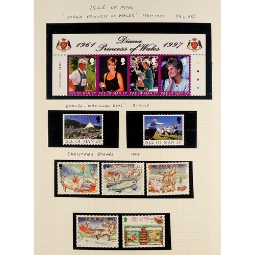 1713 - GUERNSEY, JERSEY, ALDERNEY & ISLE OF MAN 1995-2000 COMPREHENSIVE NEVER HINGED MINT COLLECTION in an ... 