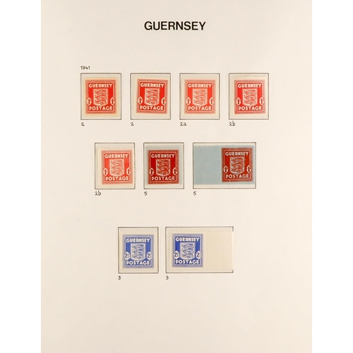 1714 - GUERNSEY, JERSEY, ISLE OF MAN 1941 - 1984 mint / chiefly never hinged mint collections in 2 Davo hin... 