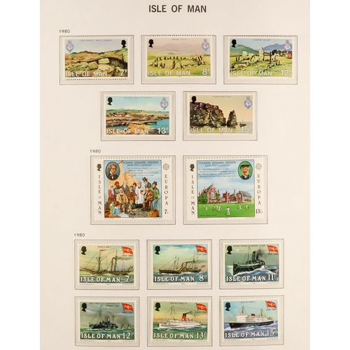 1714 - GUERNSEY, JERSEY, ISLE OF MAN 1941 - 1984 mint / chiefly never hinged mint collections in 2 Davo hin... 