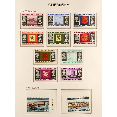 1714 - GUERNSEY, JERSEY, ISLE OF MAN 1941 - 1984 mint / chiefly never hinged mint collections in 2 Davo hin... 