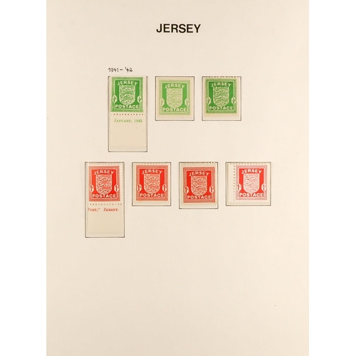 1714 - GUERNSEY, JERSEY, ISLE OF MAN 1941 - 1984 mint / chiefly never hinged mint collections in 2 Davo hin... 