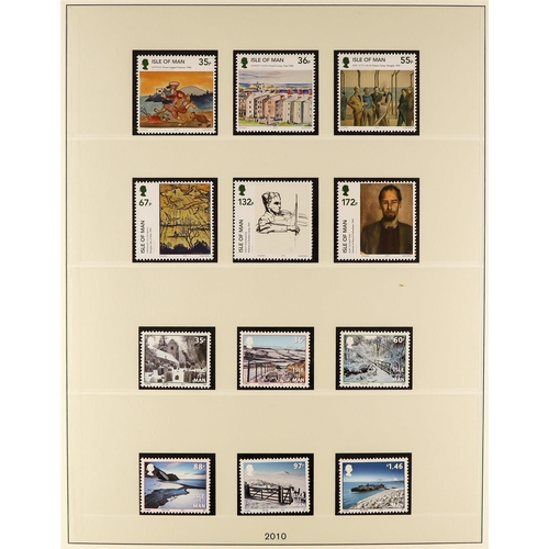 1715 - ISLE OF MAN 1973 - 2010 COMPLETE COLLECTION of never hinged mint stamps & miniature sheets in 4 Lind... 