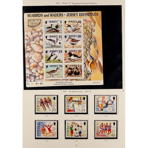 1719 - JERSEY 1941 - 2018 COLLECTION. Wonderful and near complete in four binders. Includes stamp set, mini... 