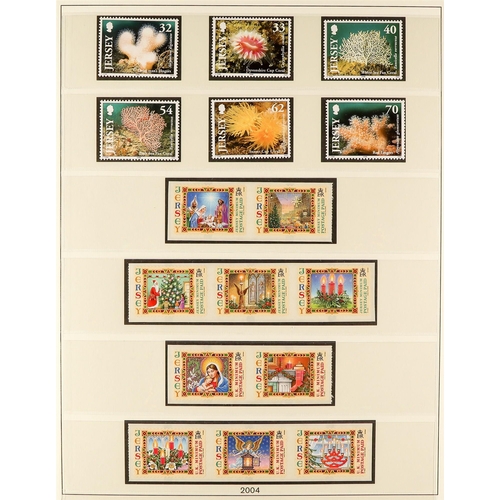 1720 - JERSEY 1969 - 2010 NEAR - COMPLETE COLLECTION of never hinged mint stamps & miniature sheets in 4 Li... 