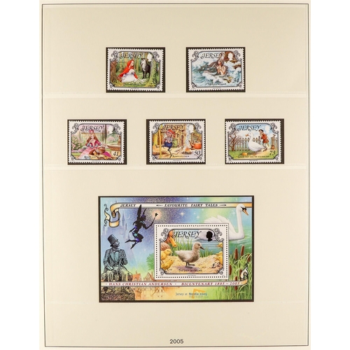 1720 - JERSEY 1969 - 2010 NEAR - COMPLETE COLLECTION of never hinged mint stamps & miniature sheets in 4 Li... 