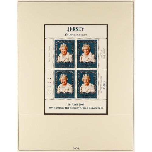 1720 - JERSEY 1969 - 2010 NEAR - COMPLETE COLLECTION of never hinged mint stamps & miniature sheets in 4 Li... 