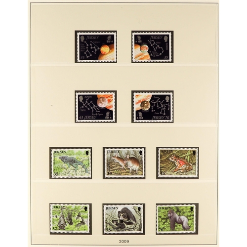 1720 - JERSEY 1969 - 2010 NEAR - COMPLETE COLLECTION of never hinged mint stamps & miniature sheets in 4 Li... 