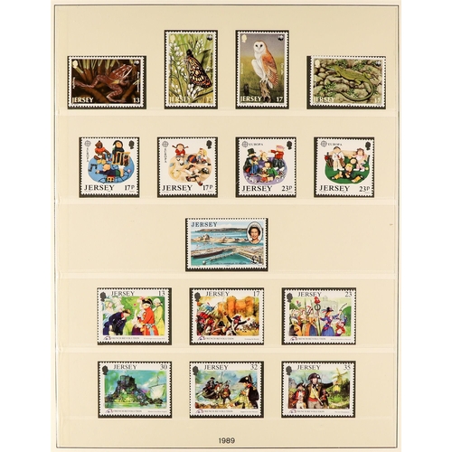 1720 - JERSEY 1969 - 2010 NEAR - COMPLETE COLLECTION of never hinged mint stamps & miniature sheets in 4 Li... 