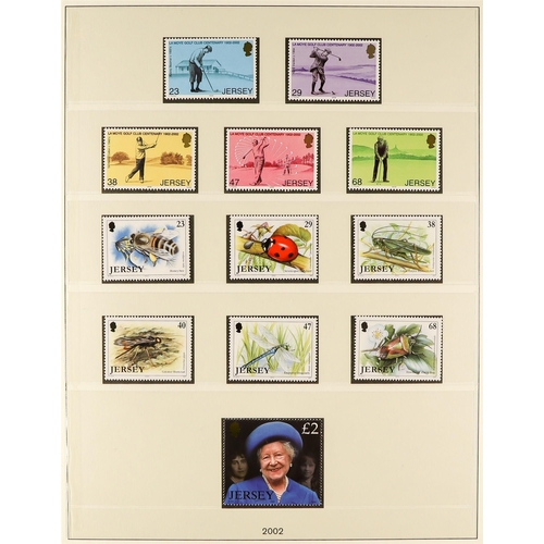 1720 - JERSEY 1969 - 2010 NEAR - COMPLETE COLLECTION of never hinged mint stamps & miniature sheets in 4 Li... 