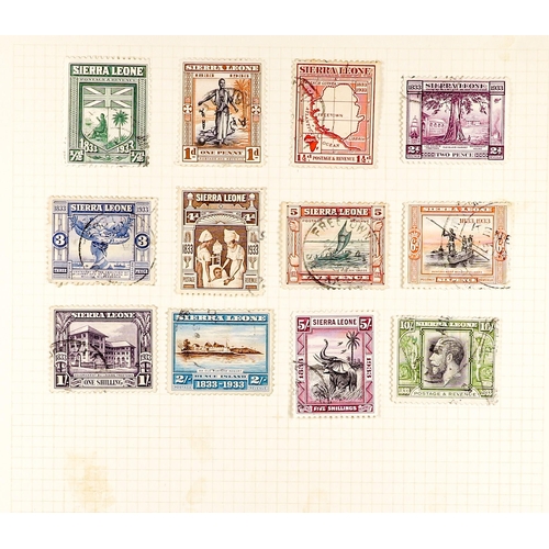 1013 - SIERRA LEONE 1912 - 1933 USED COLLECTION of 74 stamps on album pages, note 1912-21 to 5s (2, shades)... 