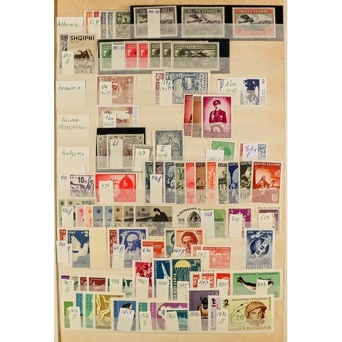 105 - WORLD WIDE MINT / NEVER HINGED MINT STAMPS in stock books, packets, glassine envelopes, on stock car... 