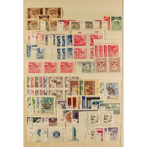 105 - WORLD WIDE MINT / NEVER HINGED MINT STAMPS in stock books, packets, glassine envelopes, on stock car... 