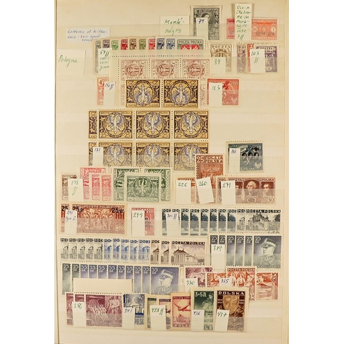 105 - WORLD WIDE MINT / NEVER HINGED MINT STAMPS in stock books, packets, glassine envelopes, on stock car... 