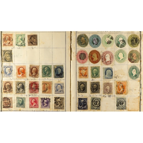 107 - ANCIENT WORLD ALBUMS 1840-1910's mint & used stamps in four small old world albums, includes Great B... 