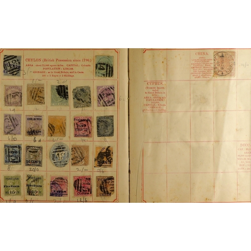 107 - ANCIENT WORLD ALBUMS 1840-1910's mint & used stamps in four small old world albums, includes Great B... 