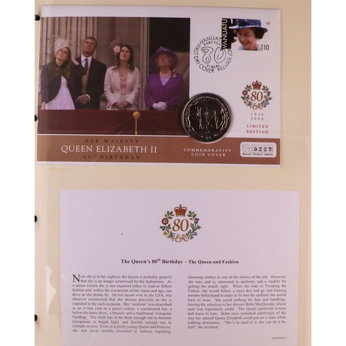 11 - COIN COVERS includes 2000 Queen Mothers 100th Birthday & 2006 QEII 80th Birthday collections in five... 